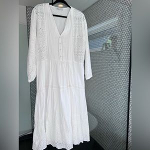 Zara White Eyelet Dress
